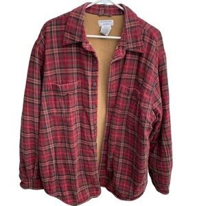 Vintage Lined Shirt Jacket Shacket Flannel Mens Size XL